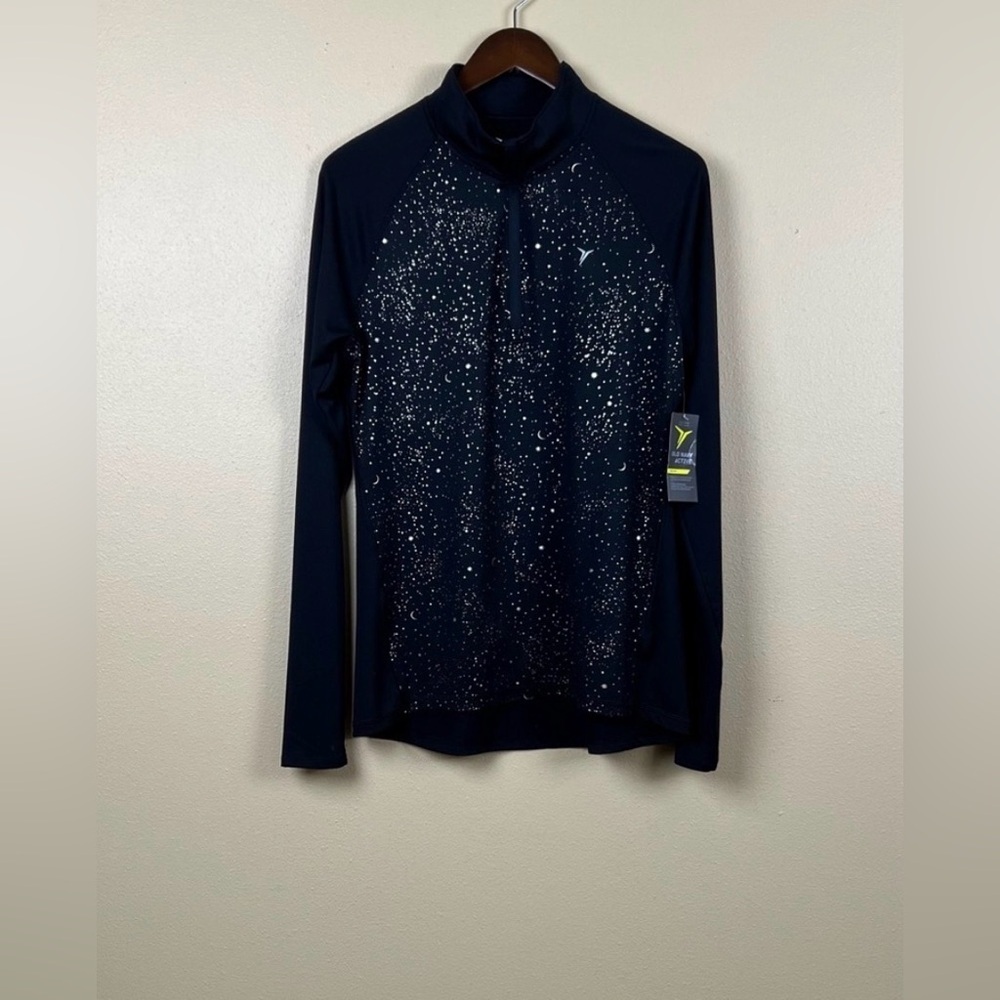 NWT Old Navy Active  Sweatshirt Pullover Go-Dry Quarter Zip Night Sky